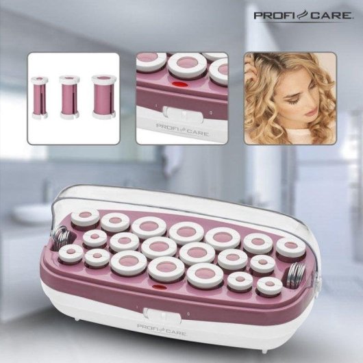 Enrolador de Cabelo ProfiCare PC-LW3028 Turmalina Iónico 19-32mm 20 Unidades 350W Bordeaux Branco