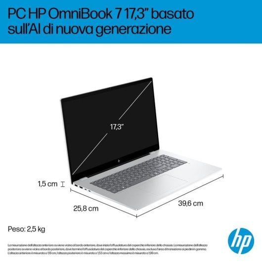 Portatile HP OmniBook 7 17-dc0002nl 17.3" Intel Core Ultra 7 258V 32GB 1TB SSD RTX 4050 Windows 11 Home