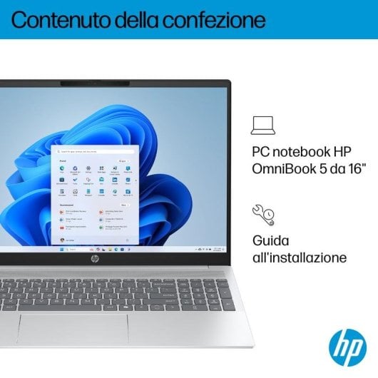 Portatile HP OmniBook 5 AI 16-af1019nl 16" Intel Core Ultra 5 225U 16GB 1TB SSD Intel Graphics Windows 11 Home