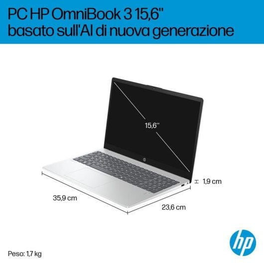Portatile HP OmniBook 3 15,6" AMD Ryzen AI 7 350 32GB 1TB SSD Radeon 860M Windows 11 Home