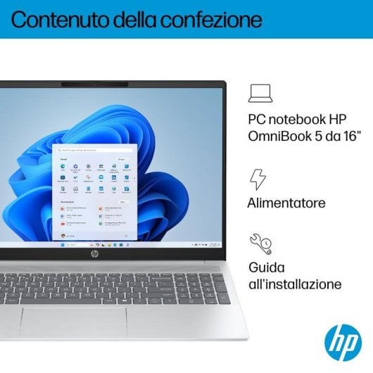 Portatile HP OmniBook 5 AI 16-af1031nl 16" Intel Core Ultra 7 255U 32GB 1TB SSD Intel Graphics Windows 11 Home