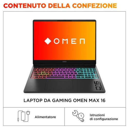 Portatile HP OMEN MAX Gaming 16-ah0021nl 16" Intel Core Ultra 7 255HX 32GB 1TB SSD RTX 5070 Windows 11 Home