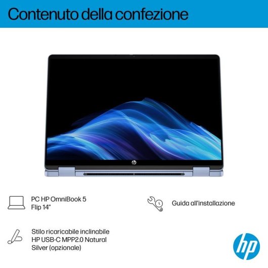 Portatile HP OmniBook 5 Flip 14-fp0020nl 14" Intel Core 5 120U 16GB 512GB SSD Intel Graphics Windows 11 Home