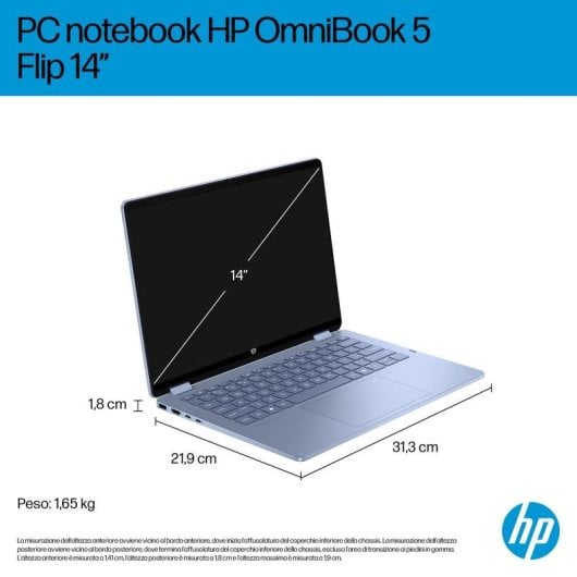 Portatile HP OmniBook 5 Flip 14-fp0020nl 14" Intel Core 5 120U 16GB 512GB SSD Intel Graphics Windows 11 Home