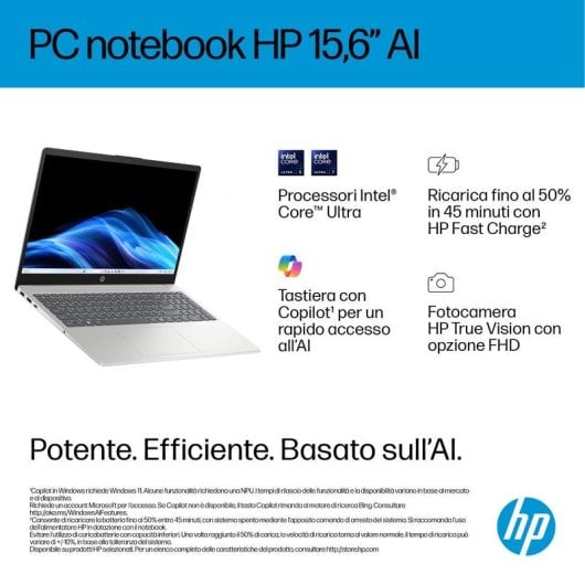 Portátil HP 15-fd2016nl 15.6" Intel Core Ultra 7 255U 24GB 1TB SSD Intel Graphics Windows 11 Home