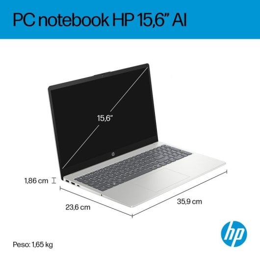 Portátil HP 15-fd2016nl 15.6" Intel Core Ultra 7 255U 24GB 1TB SSD Intel Graphics Windows 11 Home