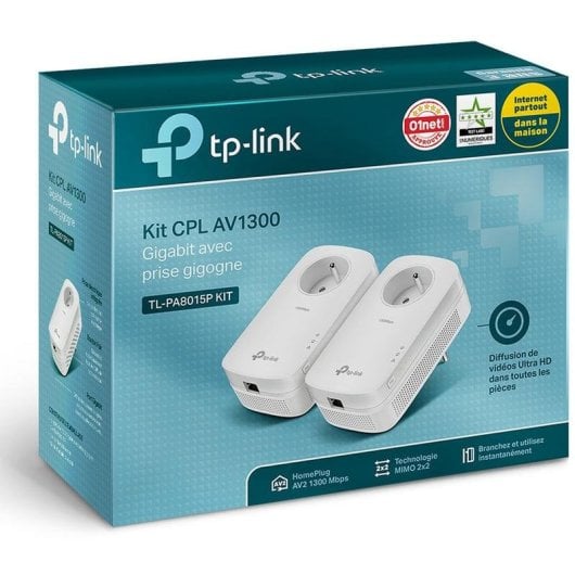 Adaptateur CPL TP-LINK TL-PA8015P Pack 2x AV1300 Gigabit avec prise intégrée