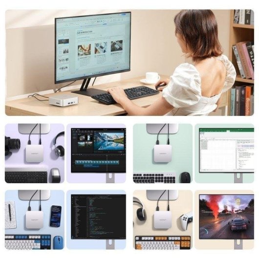 Mini PC GEEKOM A6 AMD Ryzen 7 6800 16GB 1TB SSD Radeon 680M Windows 11 Pro Metal