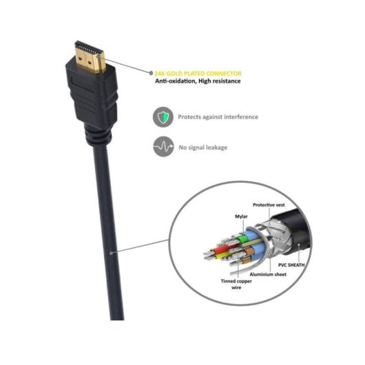 Cavo HDMI Ewent EC1323 5m 2.1 8K 60Hz HDR connettori placcati oro