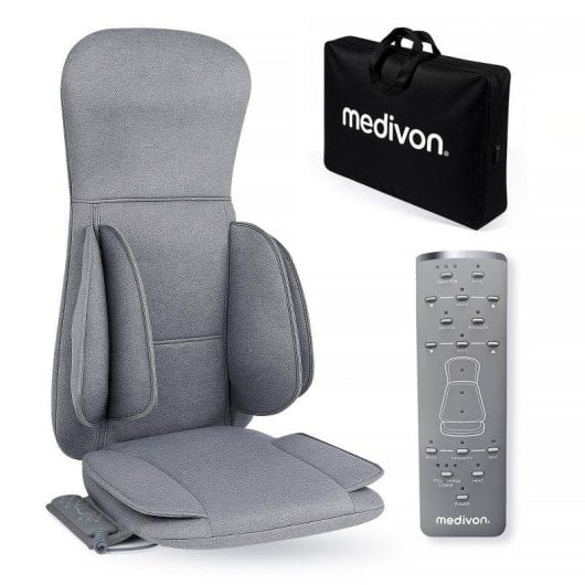 Esterilla masaje Medivon Aurora Shiatsu Calor Vibración Gris portátil