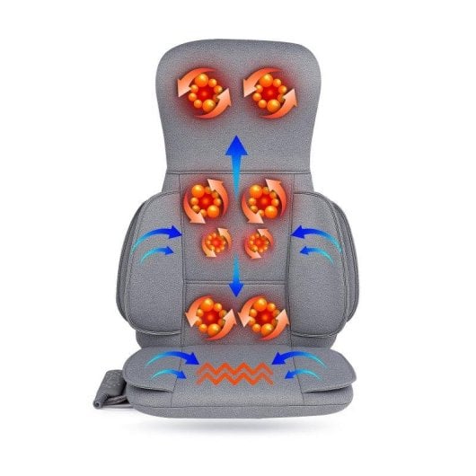 Esterilla masaje Medivon Aurora Shiatsu Calor Vibración Gris portátil