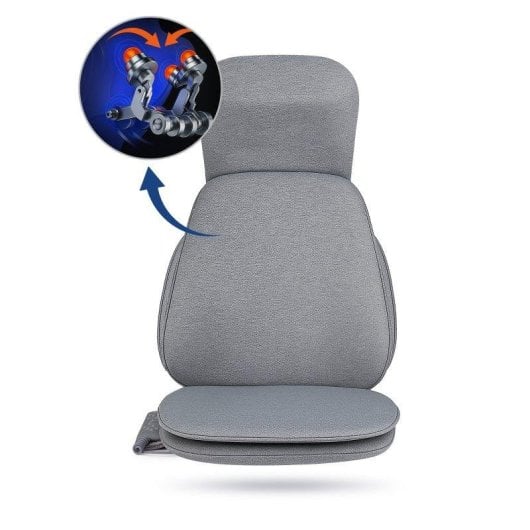 Esterilla masaje Medivon Aurora Shiatsu Calor Vibración Gris portátil