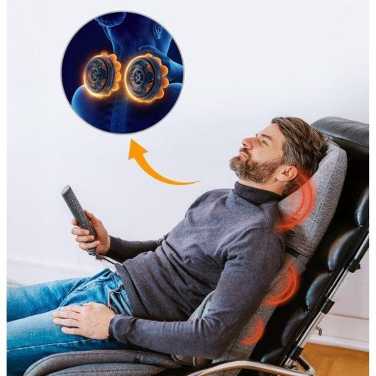 Esterilla masaje Medivon Aurora Shiatsu Calor Vibración Gris portátil