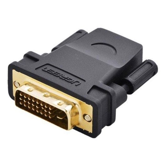 Adaptador Ugreen DVI 24+1 para HDMI Fêmea Ouro 24K Preto