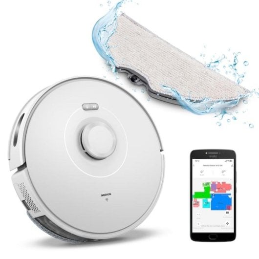 Saugroboter mit Wischfunktion MEDION X10 SW Navigationsklasse Laser 2.700 Pa Mit Kamera Sprachsteuerung