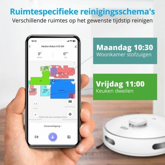 Saugroboter mit Wischfunktion MEDION X10 SW Navigationsklasse Laser 2.700 Pa Mit Kamera Sprachsteuerung