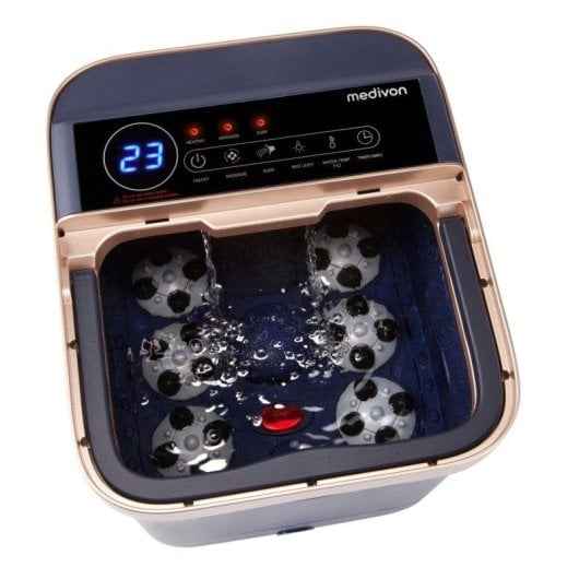 Masajeador de pies Medivon Hydro calor regulable, luz roja y aromaterapia