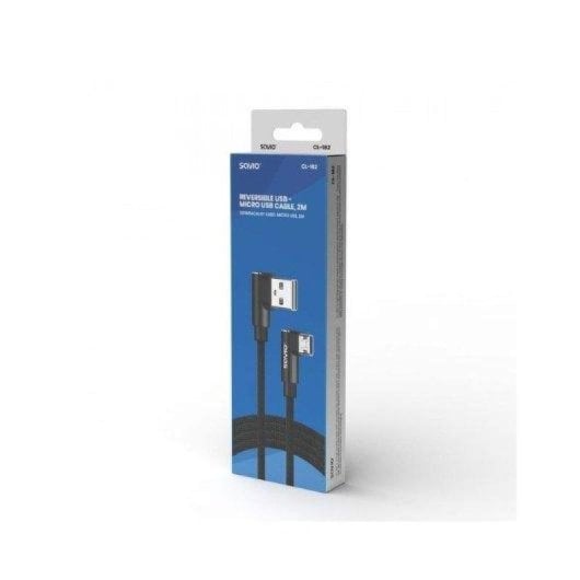 Câble USB réversible Savio CL-162 Micro USB-A 2m Charge rapide 2.4A