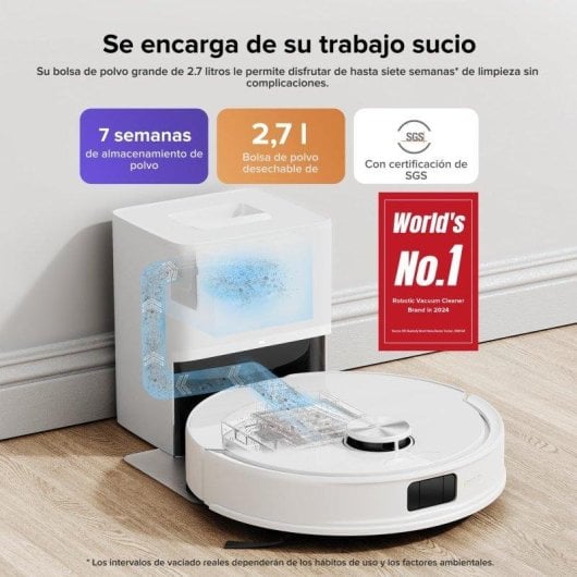 Roborock Q10 S5+ Aspirador e Mopa Robot com Esvaziamento Automático, Navegação LiDAR, 10.000 Pa