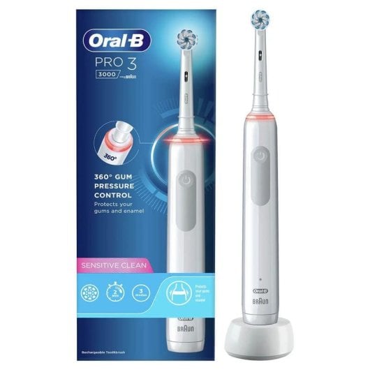 Brosse à dents électrique Oral-B Pro 3 3000 Sensitive Clean contrôle pression