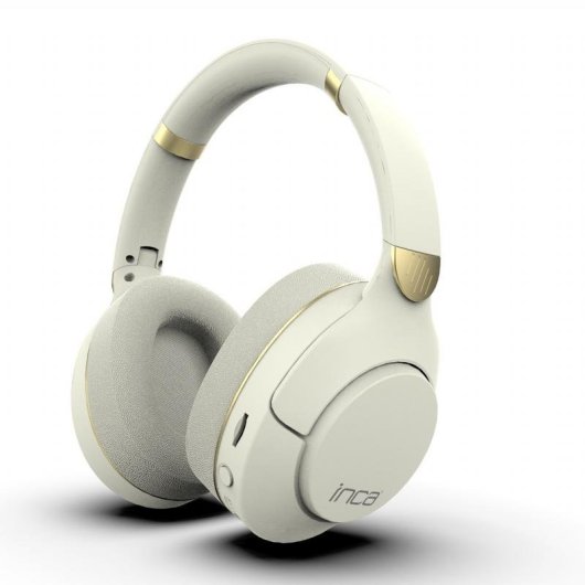 Auriculares INCA IBK-503B inalámbricos Bluetooth para llamadas y música con micrófono blanco
