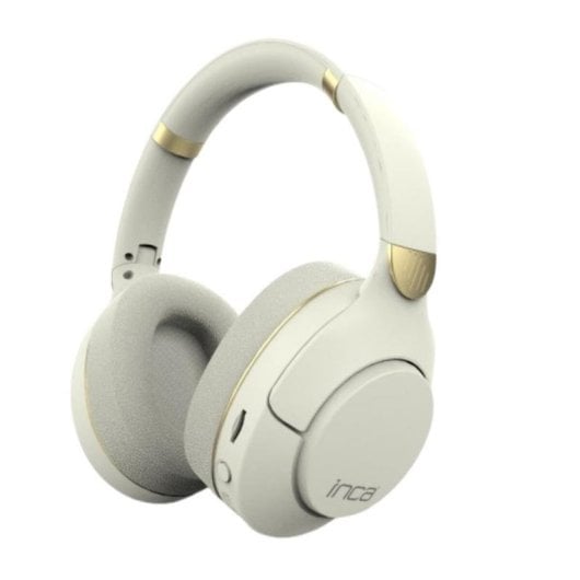 Auriculares INCA IBK-503B inalámbricos Bluetooth para llamadas y música con micrófono blanco