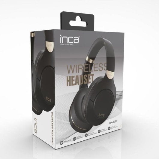 Auriculares INCA IBK-503S inalámbricos Bluetooth para llamadas y música, micrófono integrado, color negro