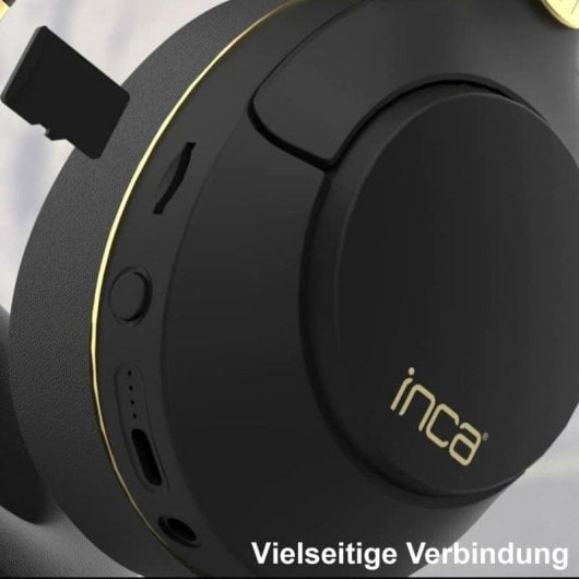 Auriculares INCA IBK-503S inalámbricos Bluetooth para llamadas y música, micrófono integrado, color negro