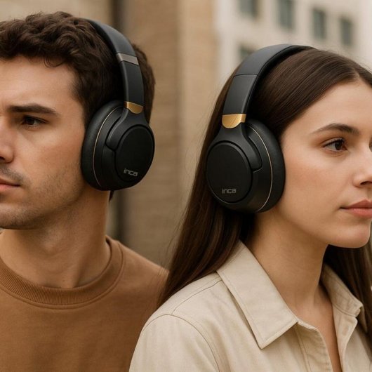 Auriculares INCA IBK-503S inalámbricos Bluetooth para llamadas y música, micrófono integrado, color negro