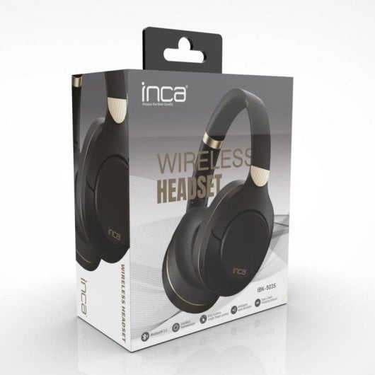 Auriculares INCA IBK-503S inalámbricos Bluetooth para llamadas y música, micrófono integrado, color negro