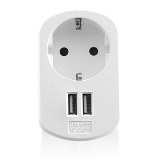 Cargador de pared Ewent EW1211 15,5W 2 puertos USB Carga inteligente Blanco