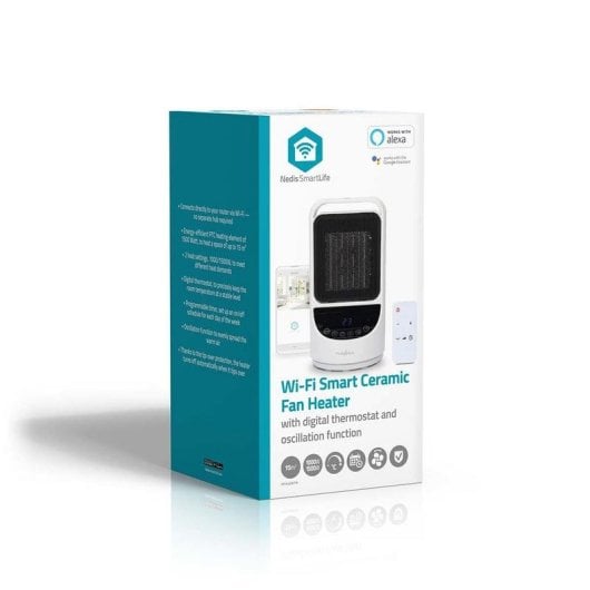 Calefactor Cerámico Nedis HTFA22WTW 1500W Wifi Control Remoto