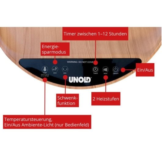 Calefactor Cerámico UNOLD 86545 2000W Mando a Distancia Oscilante