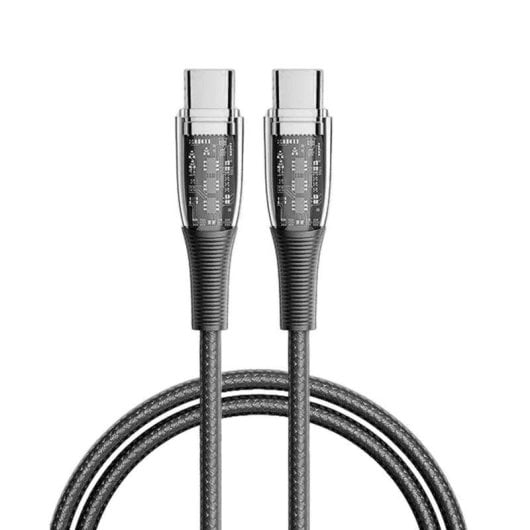 Câble USB-C Dam Electronics PD60W 1,2 m LED nickelé