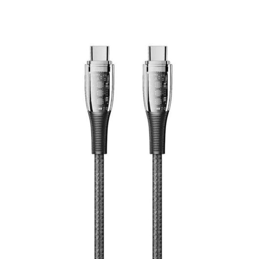 Câble USB-C Dam Electronics PD60W 1,2 m LED nickelé