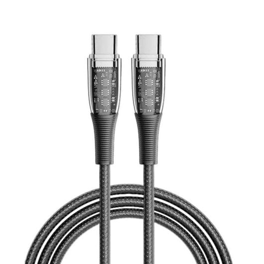 USB-C Kabel Dam Electronics 2m PD60W LED Nylon Ummantelung Nickel