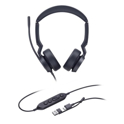 Auriculaires Yealink UH44 Dual UC avec fil USB-C/A pour bureau avec microphone antibruit noirs