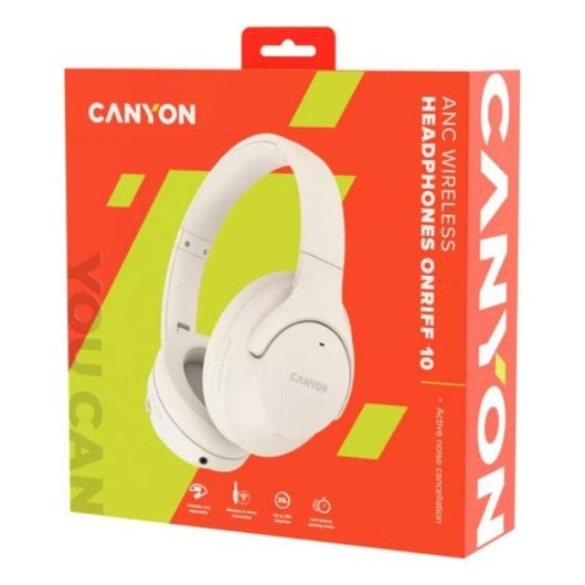 Auriculaires Canyon CNS-CBTHS10BG sans fil filaire Bluetooth ANC Microphone Beige