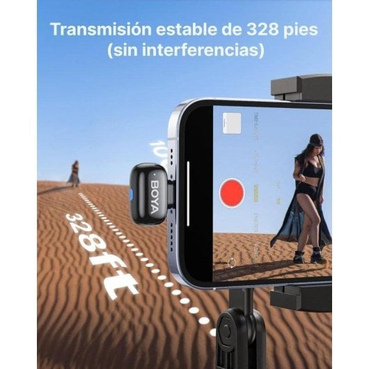 Micrófono BOYA Mini 2 inalámbrico USB-C omnidireccional con cancelación de ruido AI