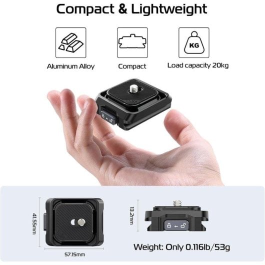 Plaque de libération Ulanzi UKA01 F38 aluminium 20kg montage rapide