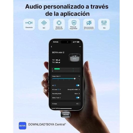 Mikrofon BOYA Mini 2 USB-C Kondensator mit AI-Rauschunterdrückung, App-Steuerung