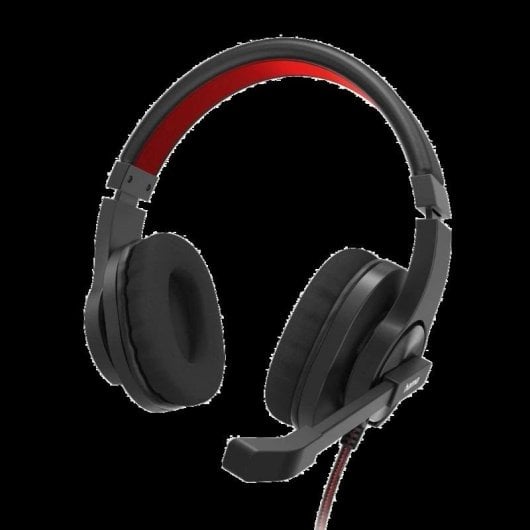 Casque Hama HS-USB400 V2 filaire USB-A pour bureau avec microphone et contrôle du volume, noir/rouge