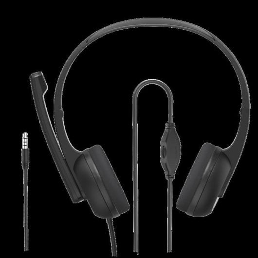 Casque Hama HS-P150 V2 filaire jack 3,5 mm pour bureau avec micro et commande sur fil noir