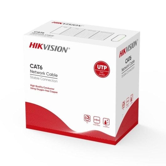 Cable de red Hikvision DS-1LN6-UU Cat6 305 m UTP naranja cobre 23AWG interior