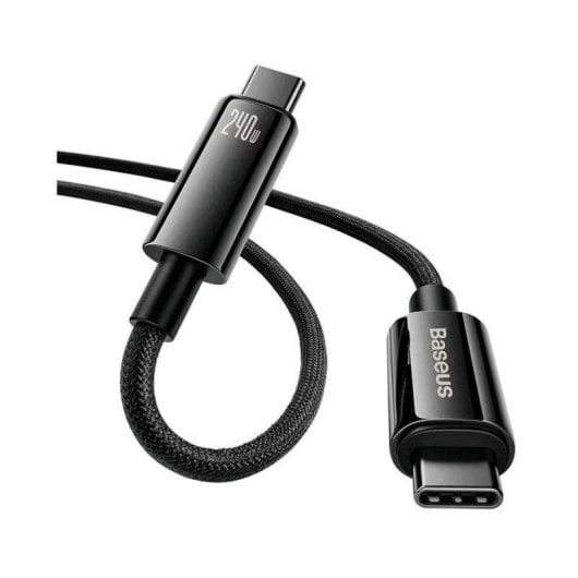 Câble USB-C Baseus CAWJ040001 1m 240W 480Mbps Tressé Noir Charge Rapide