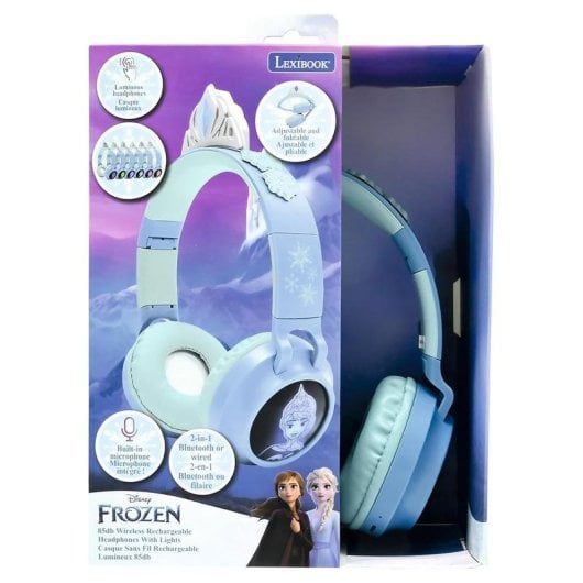 Auriculares Lexibook HPBT015FZ sans fil et filaire Bluetooth pour enfants, microphone intégré, bleu