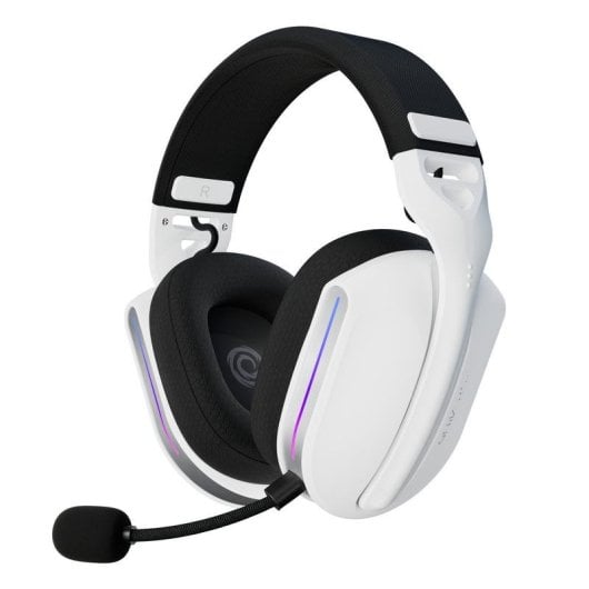 Auriculares ONiVERSE Polaris inalámbricos y con cable Gaming multiplataforma con Bluetooth, USB-C y LED, blancos