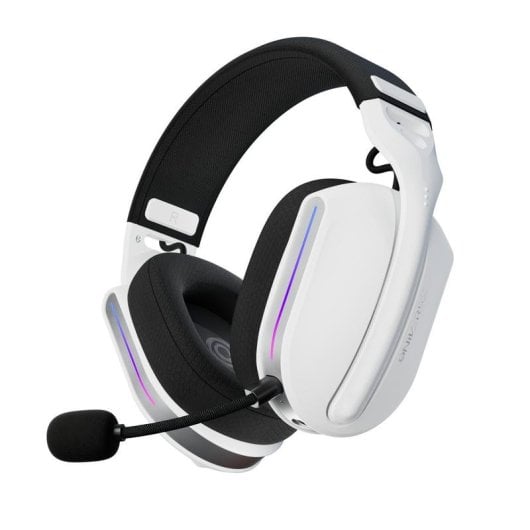 Auriculares ONiVERSE Polaris inalámbricos y con cable Gaming multiplataforma con Bluetooth, USB-C y LED, blancos