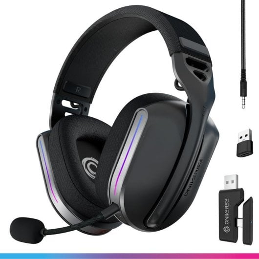 Auriculares ONiVERSE Polaris Gaming Wireless Bluetooth e USB-C/USB-A Microfone Preto