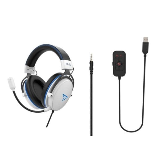 Casque Steelplay HP52 filaire jack 3,5 mm gaming micro rétractable noir et blanc